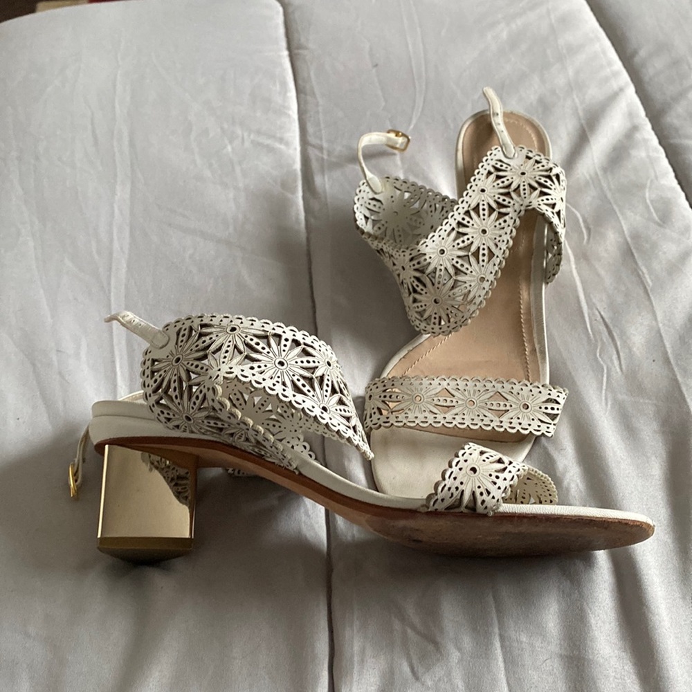 Nicholas kirkwood White kitten chunky heel